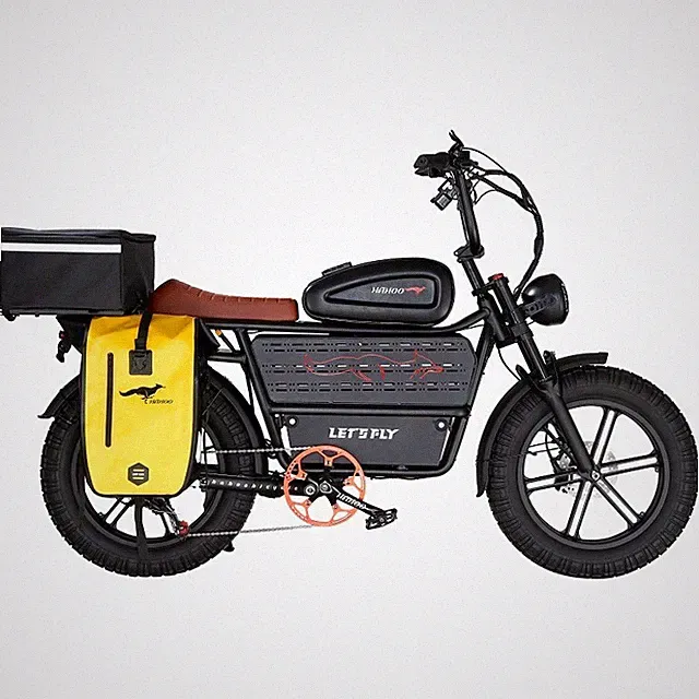 2000W 33MPH 120Mile Cargo Delivery Electric Bike 20" Fat Tire City Courier Ebike