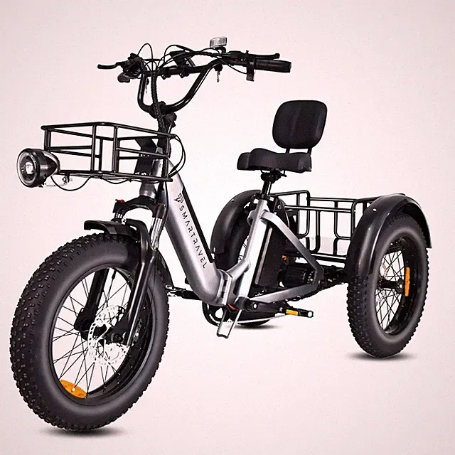 20in Electric Tricycle for Adults 1200W Peak 48V 30.5AH Folding Ebike 25MPH