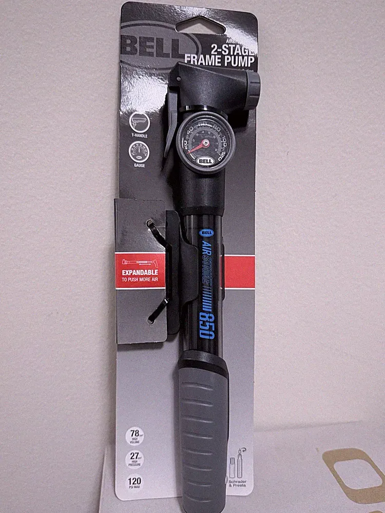 Bell AIRBLASTER 850 Dual Stage Frame Pump with Gauge Bike Bicycle NEW