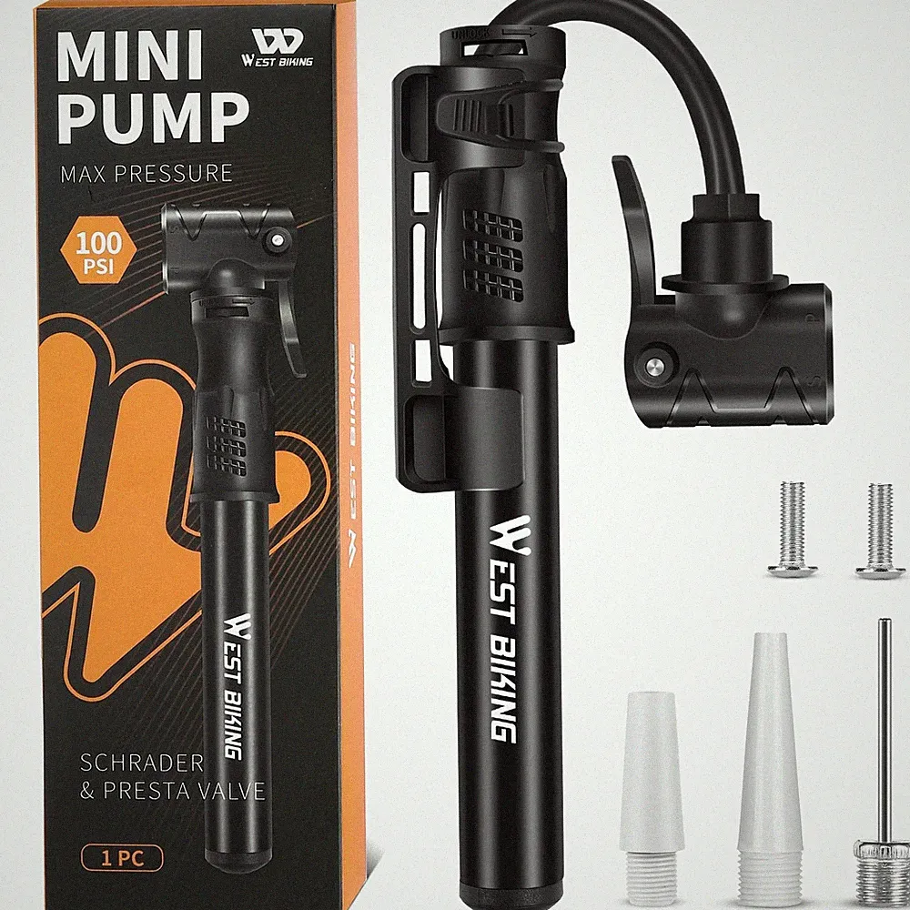 Bicycle Pump Mini Bike Pump - Aluminum Alloy Cycle Pump for Presta & Schrader