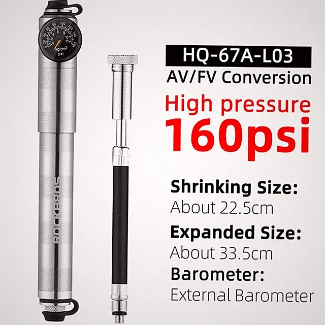 Bicycle Pump130PSI Air Pump Aluminum Alloy Portable Drop-proof Bike Ultralight