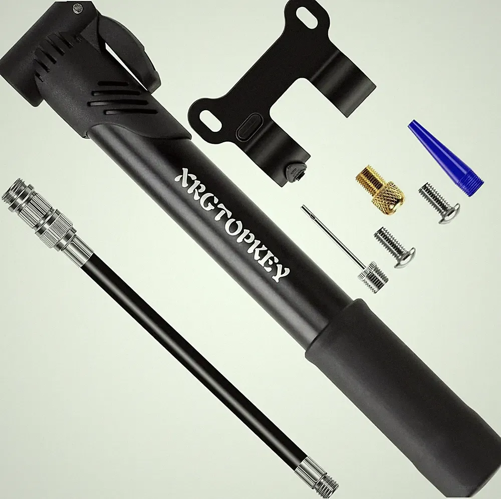 Bike Pump, Mini Bicycle Pump 100 PSI with Dual Valve Schrader Presta, Portable B