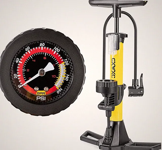Bike Pump with Pressure Gauge- 160 PSI Bicycle Floor Pump Fits Presta