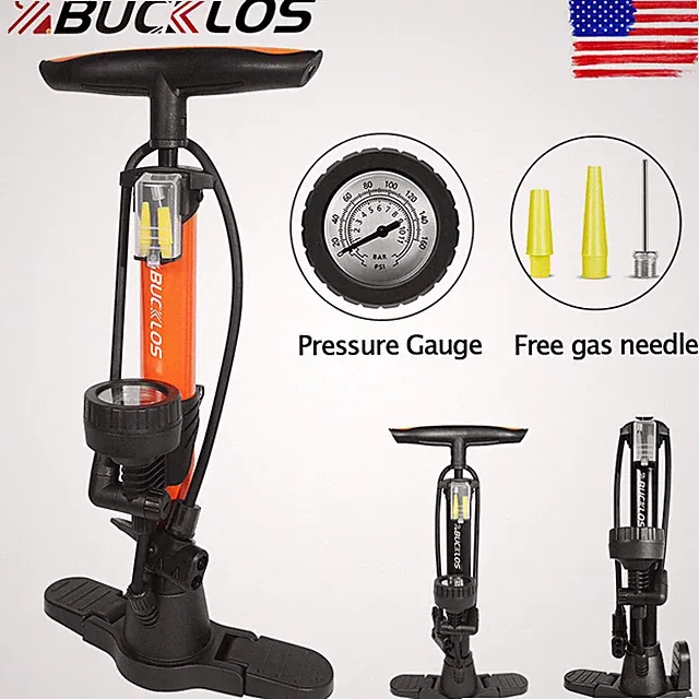 Cycling Road MTB Bike Foot Floor Pump Gauge160PSI Presta&Schrader Hand Mini Pump