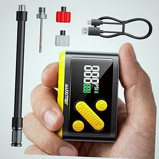 Electric Bike Pump 20s Fast Inflate 120 PSI, Mini Air Pump with Gauge, A101