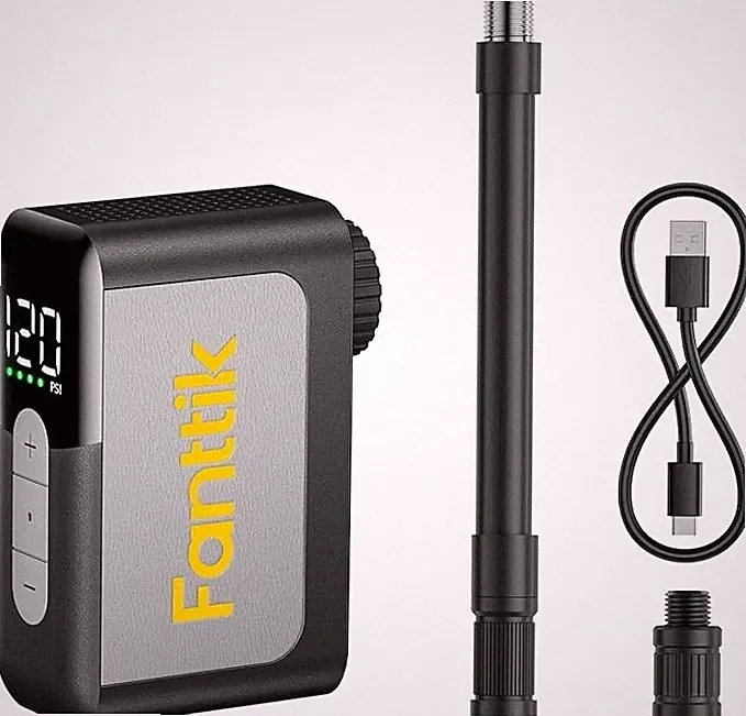 Fanttik X10 Ace Tiny Bike Pump, 120PSI Electric Presta & Schrader Valve Compact