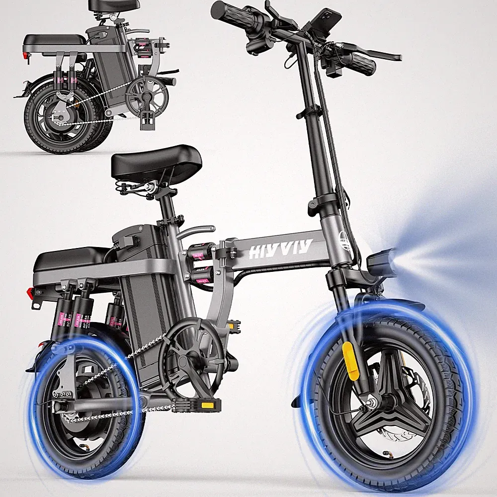 14" Electric Bike 700W Peak 25mph 48V 10AH Folding Commuter City Ebike Bicycles