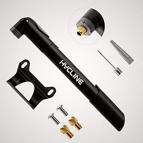 Hycline Mini Bike Pump - 120 PSI Portable Bicycle Frame Pump for MTB BMX Road