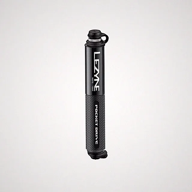 Lezyne Pocket Drive Frame Pump: Black CNC Machined Aluminum Body