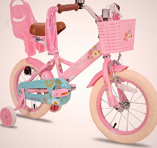 Little Daisy 14" Girls Bike Ages 3-6 w/Doll Seat Streamers