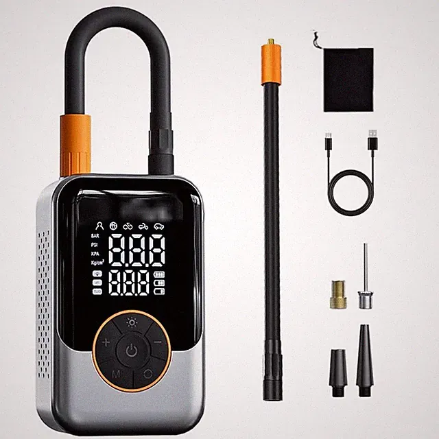 Portable Electric Tire Pump – 150PSI Smart Bike Pump with Digital Gauge, Auto...