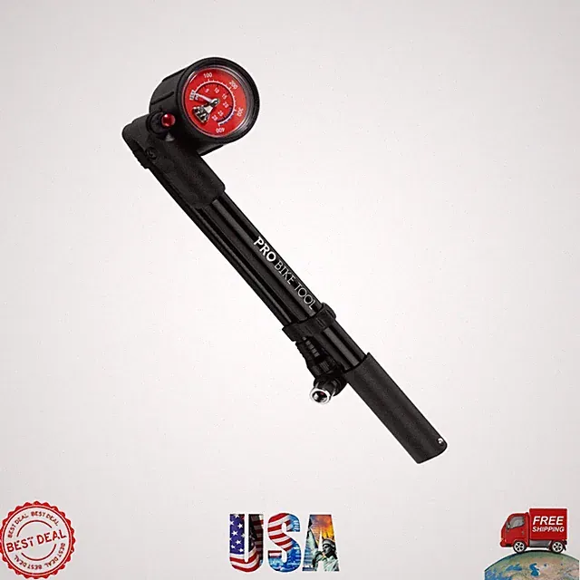Precision Bike Shock Pump - 300 PSI High Pressure for Road & MTB Cycling Comfort