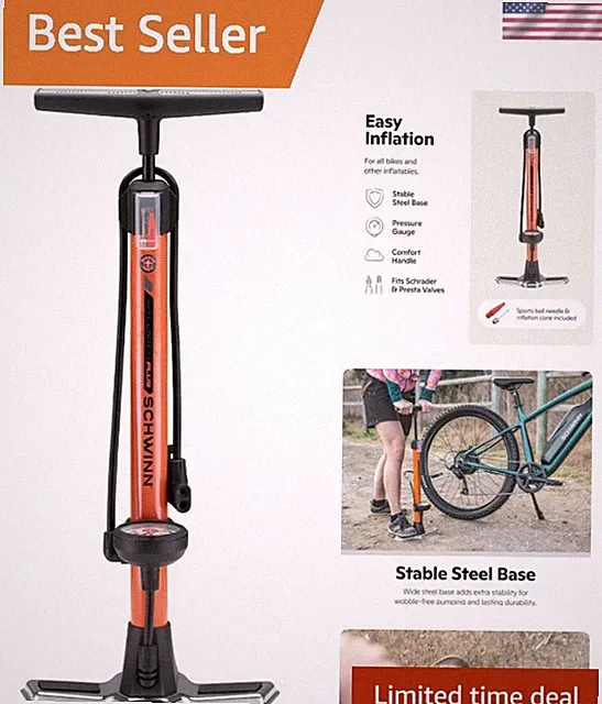 Reliable Floor Pump for Bikes with Dual Head & Adjustable PSI - Must-Have Tool