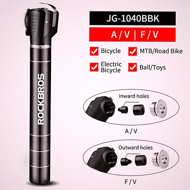 RockBros Mini 130PSI Bicycle Pump Aluminum Alloy Wear-resistant Portable