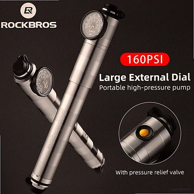 ROCKBROS Pro Bike Tool Mini Bike Pump 160psi Tire Pump Presta & Schrader Valves