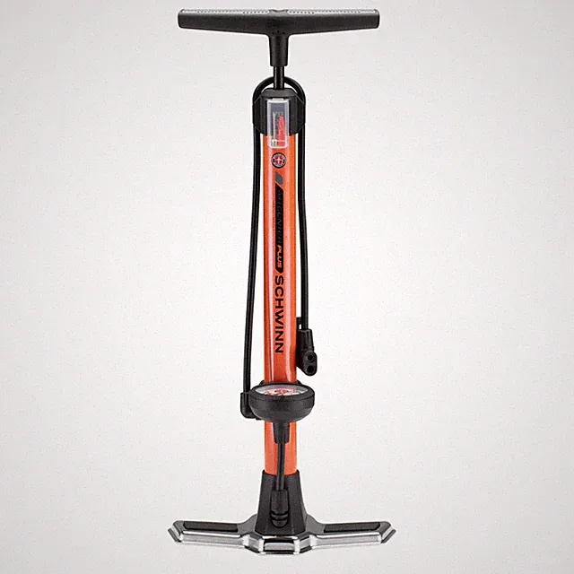 Schwinn Air Center Plus Floor Pump for Mountain, Cruiser, Electric Bikes, 120 PS